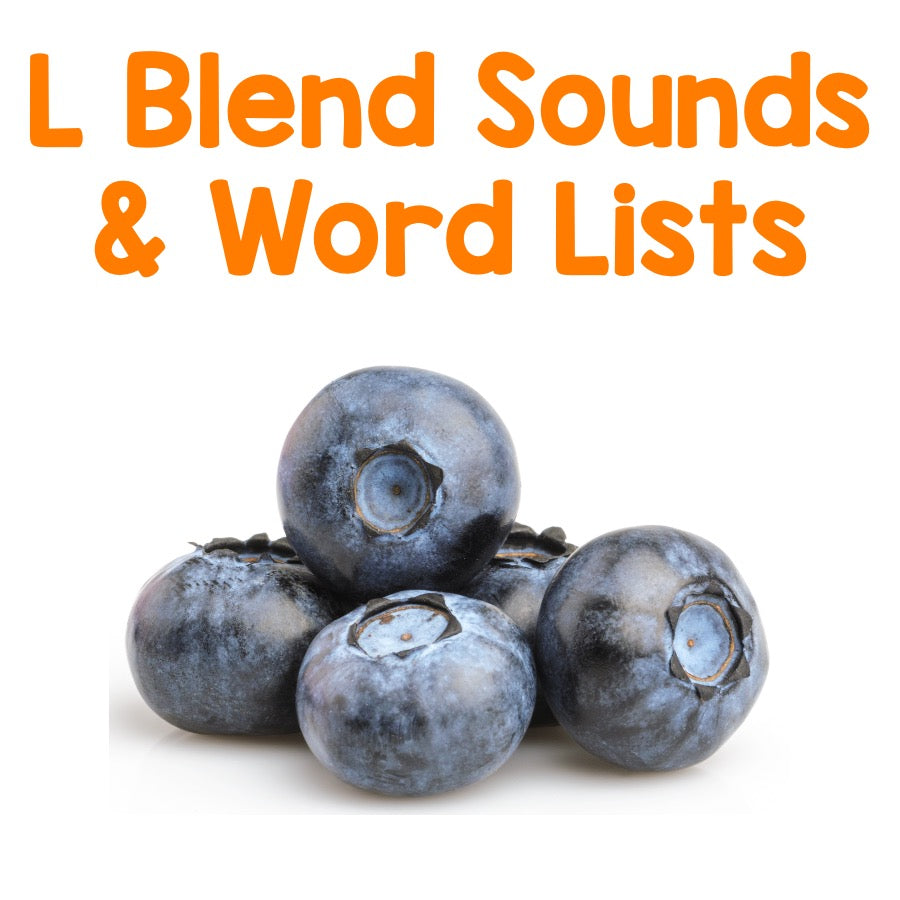L Blend Word List and Activities for Speech Therapy