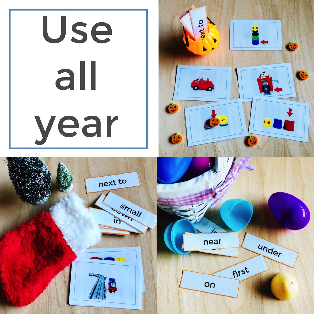 Basic Concepts and Prepositions Photo Cards