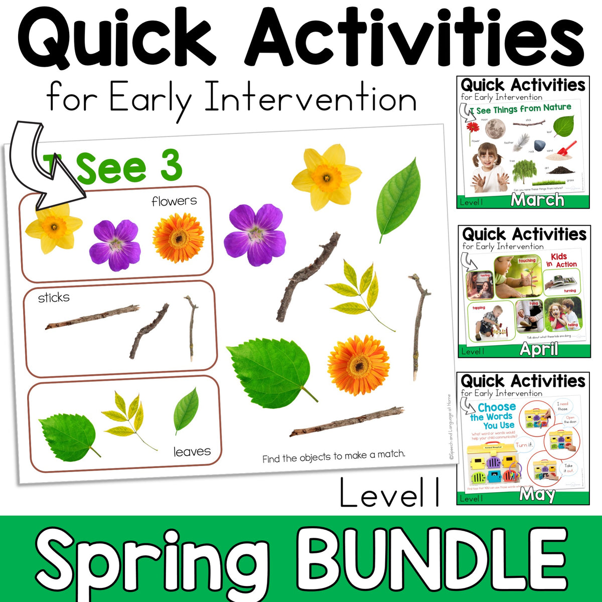 Spring Early Intervention Speech Therapy Activities