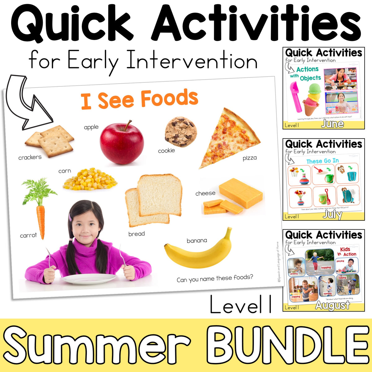 Summer Early Intervention Speech Therapy Activities