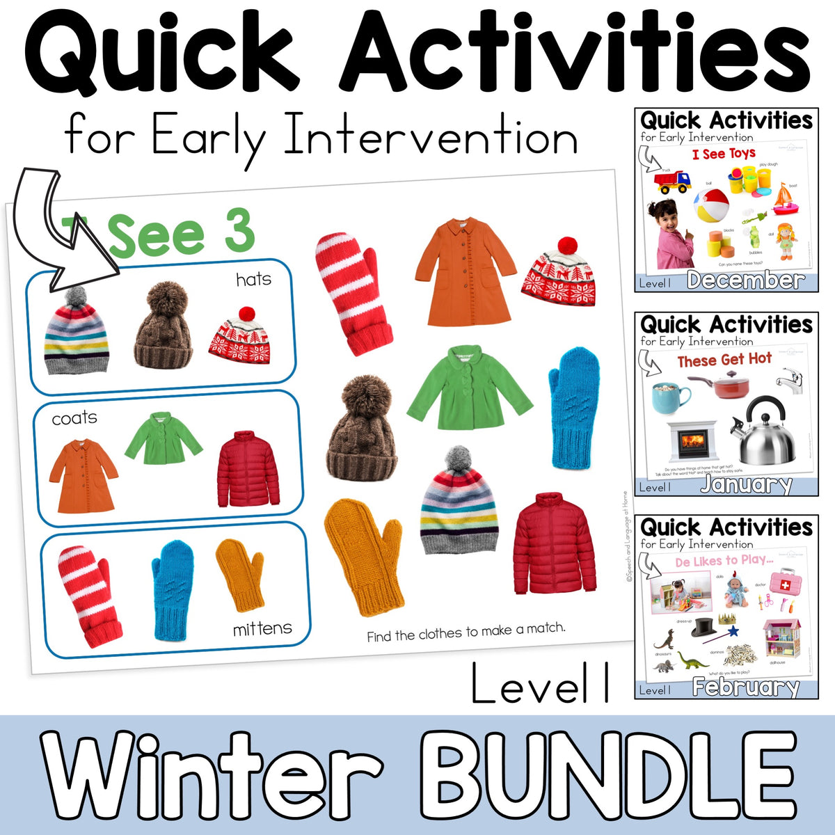 Winter Early Intervention Speech Therapy Activities