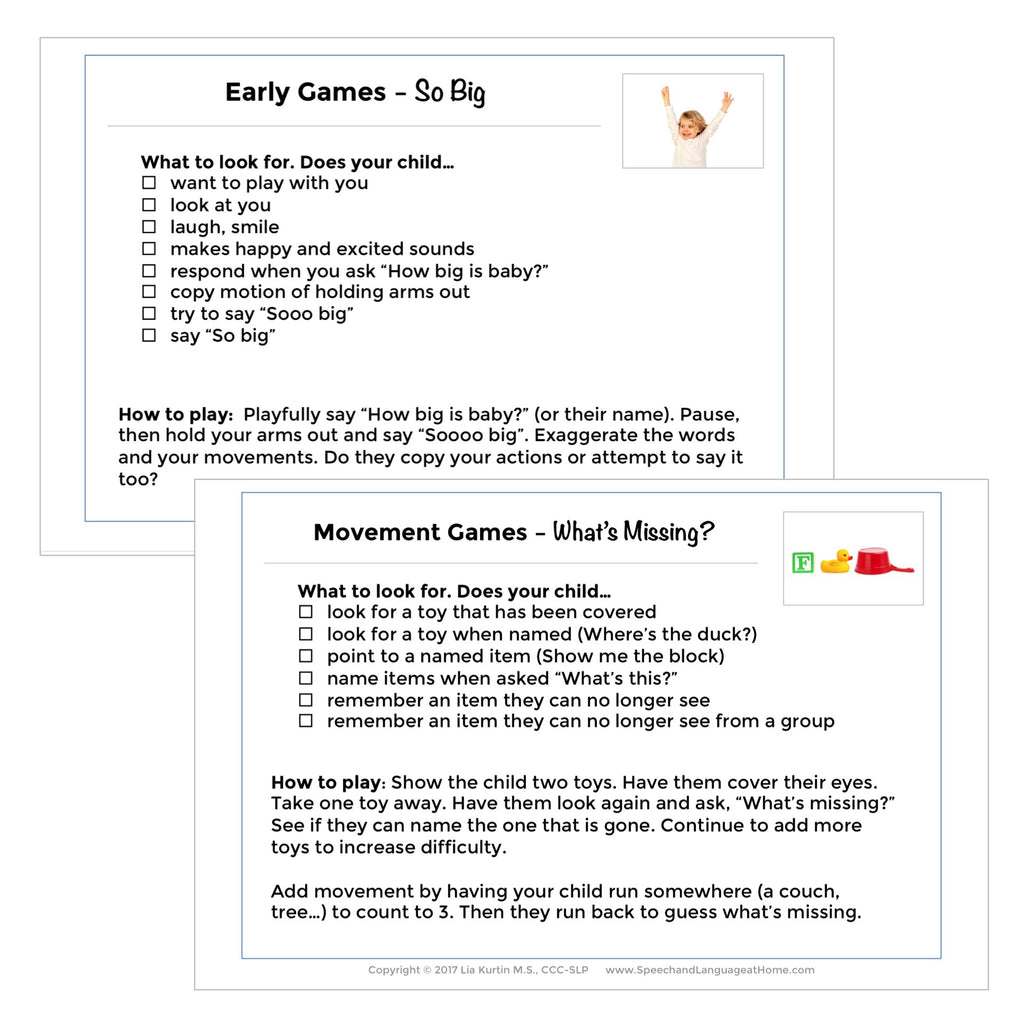 Toys and Play Based Activities Parent Handouts