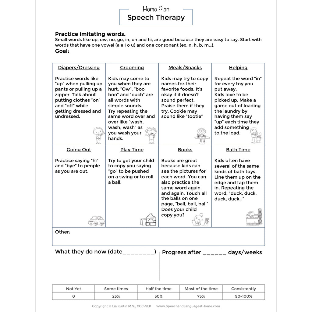 Home Plans for Early Intervention Parent Handouts