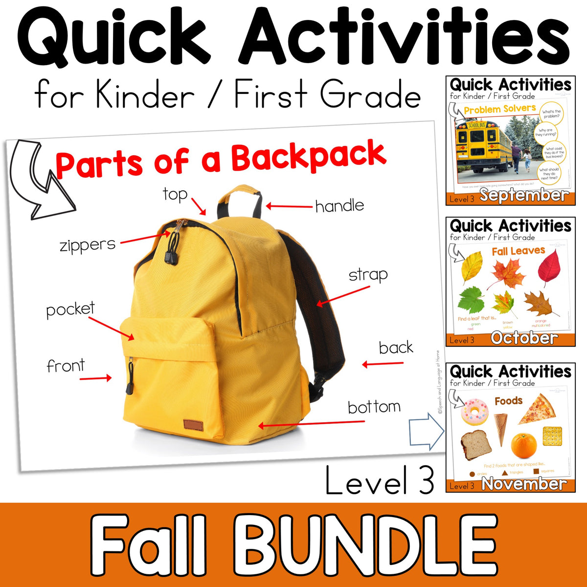 Fall Kindergarten Speech Therapy Activities