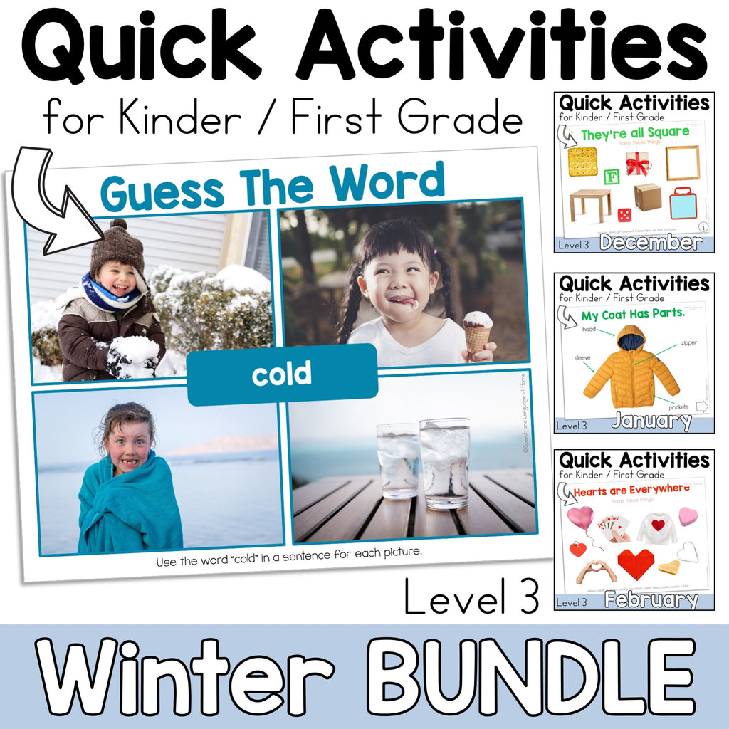 Winter Kindergarten Speech Therapy Activities