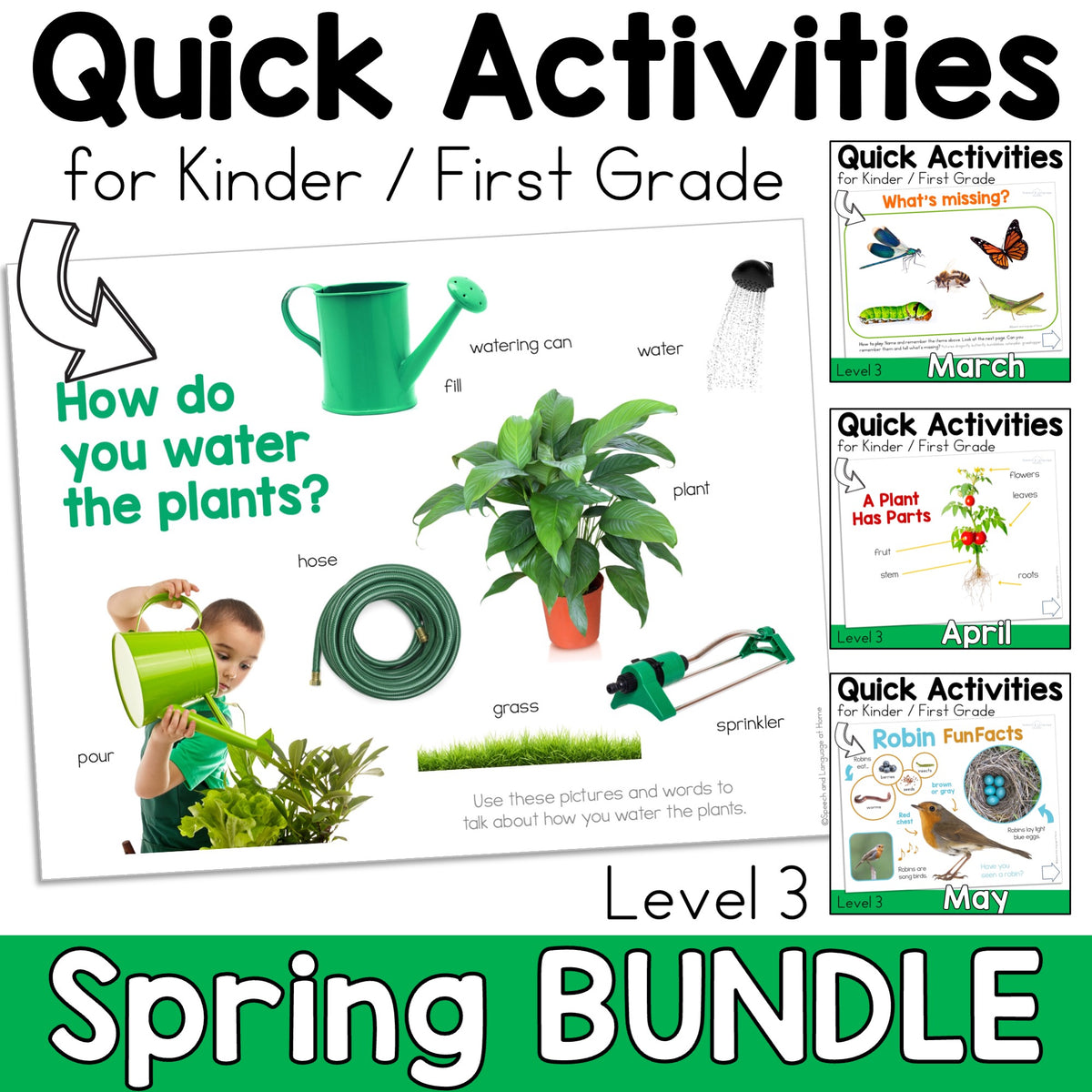 Spring Kindergarten Speech Therapy Activities