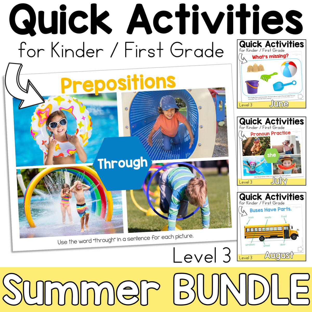 Summer Kindergarten Speech Therapy Activities