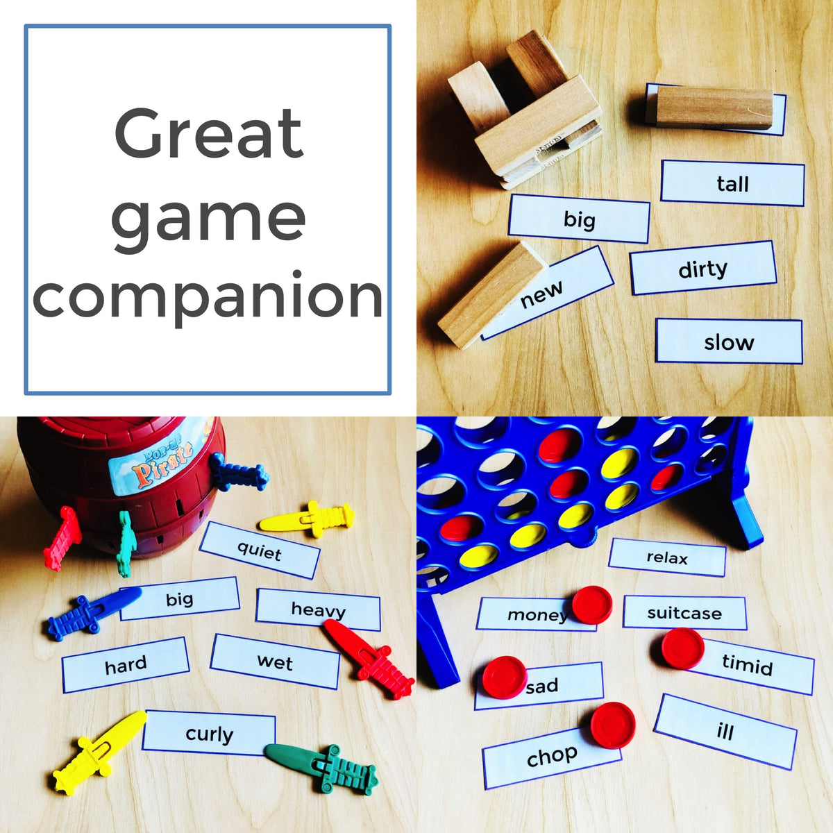 Antonyms and Synonyms Photo Cards