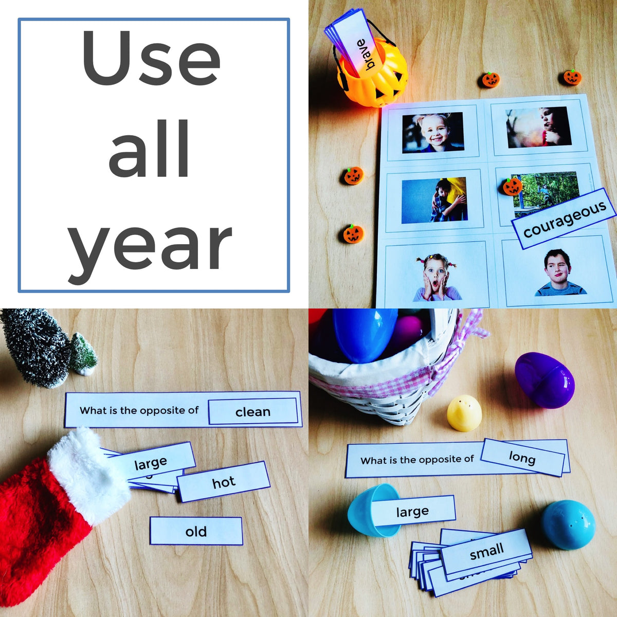 Antonyms and Synonyms Photo Cards