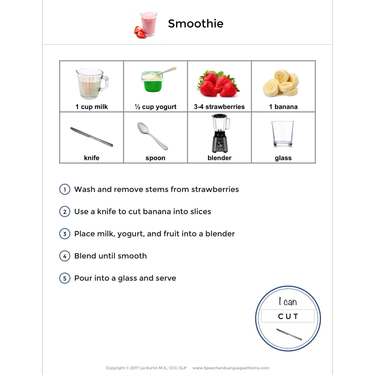 Life Skill Rubrics and Recipes Parent Handouts