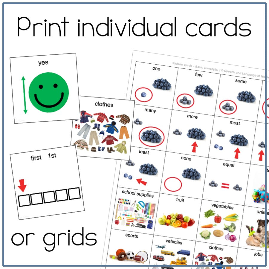 Basic Concepts Picture Cards