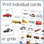 Transportation Picture Cards
