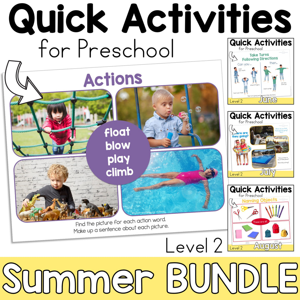 Summer Preschool Speech Therapy Activities