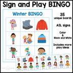 Winter Sign and Say Bingo