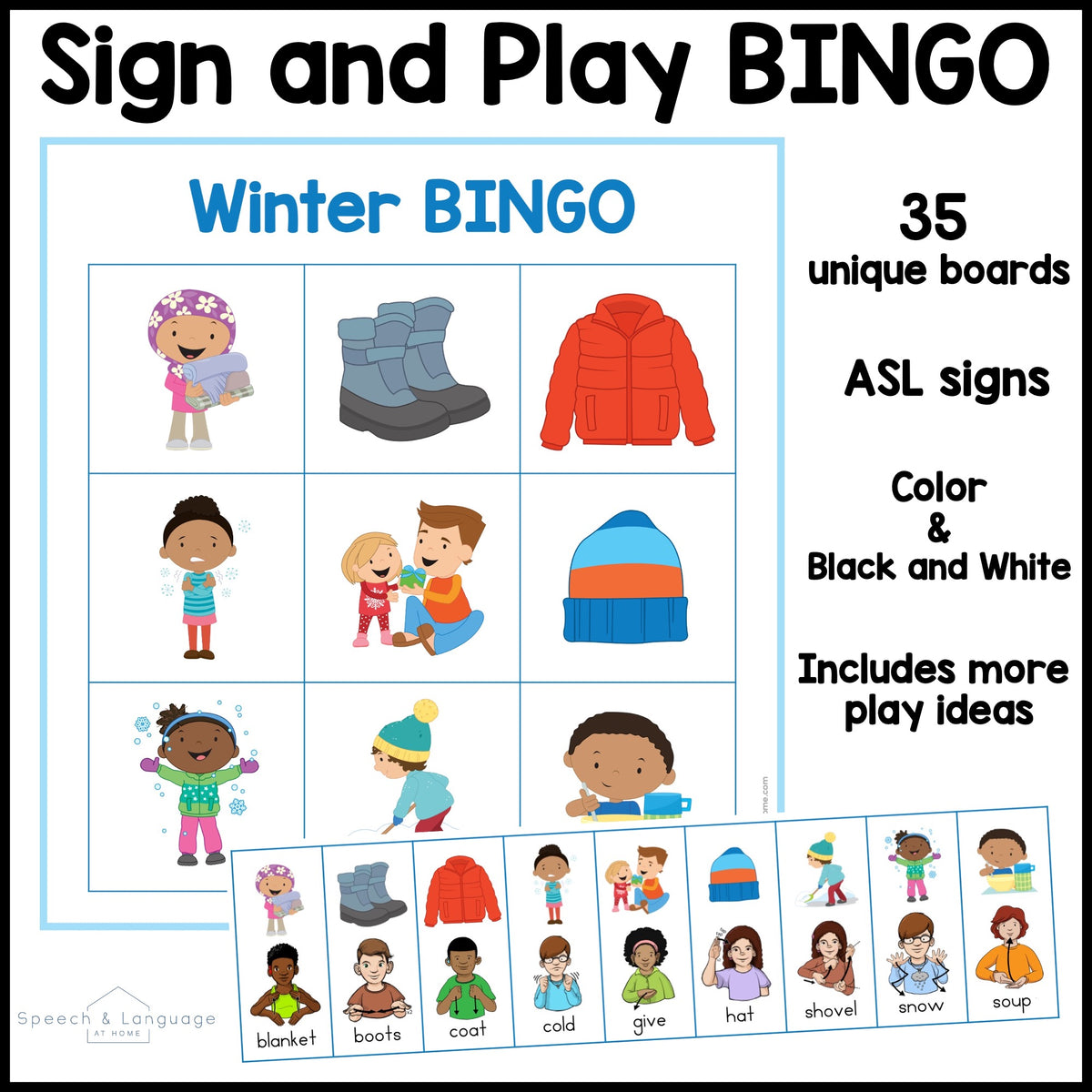 Winter Sign and Say Bingo