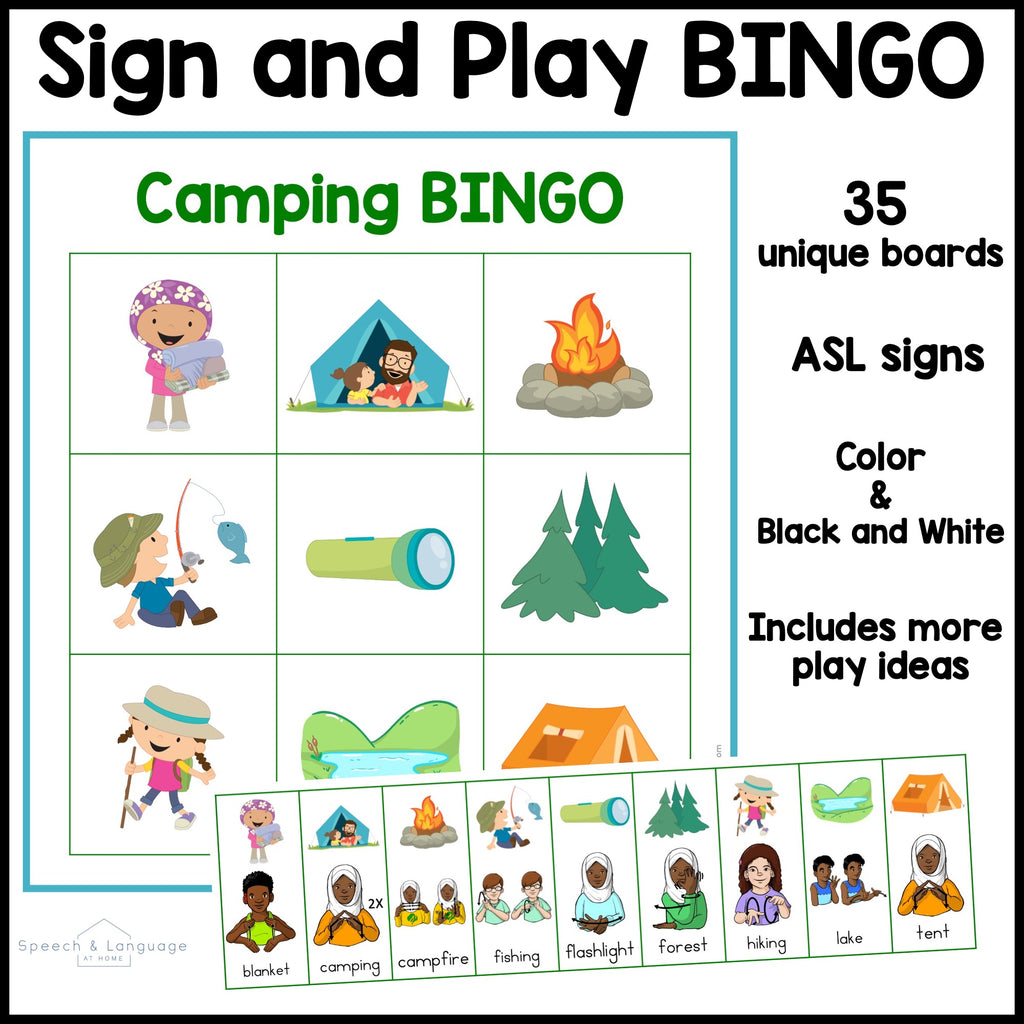 Camping Sign and Say Bingo