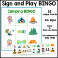Camping Sign and Say Bingo