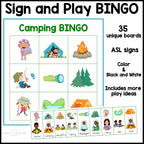 Camping Sign and Say Bingo