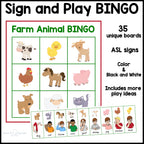 Farm Sign and Say Bingo