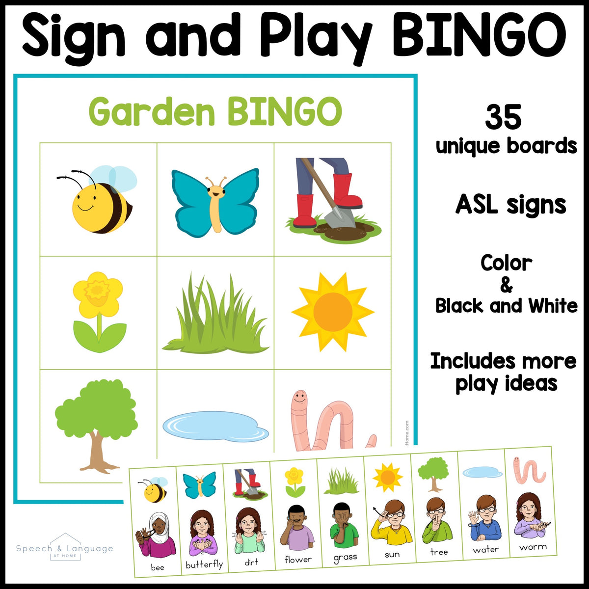 Garden Sign and Say Bingo
