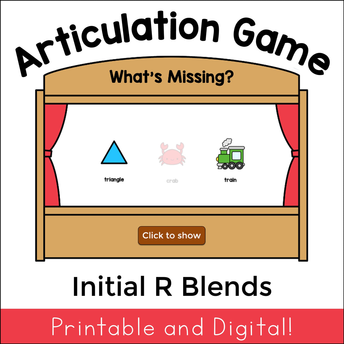 R Blends What's Missing Articulation Game