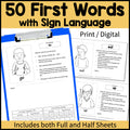 50 First Word (and Signs) Parent Handouts