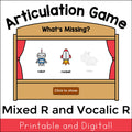 R and Vocalic R What's Missing Articulation Game