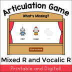 R and Vocalic R What's Missing Articulation Game