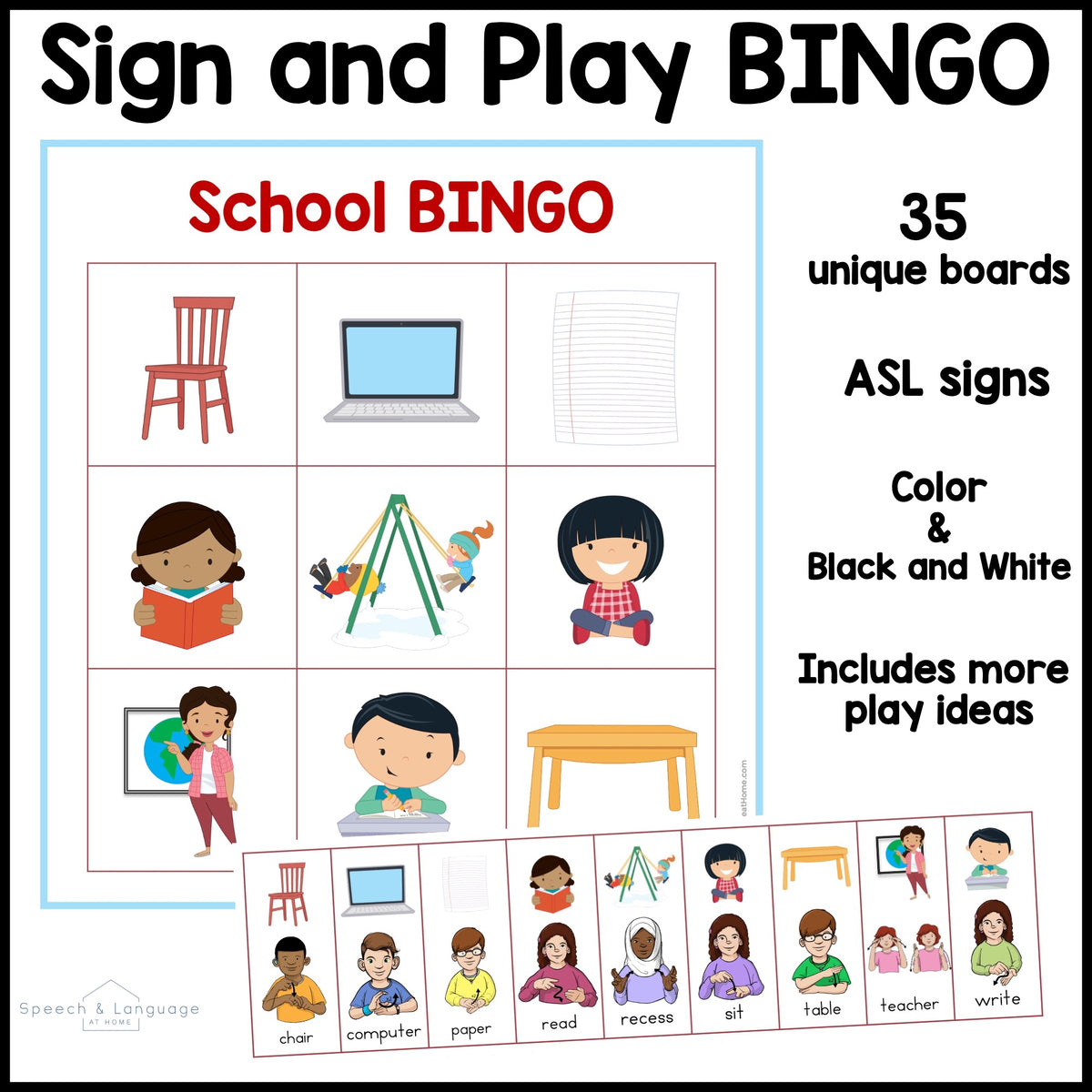 School Sign and Say Bingo