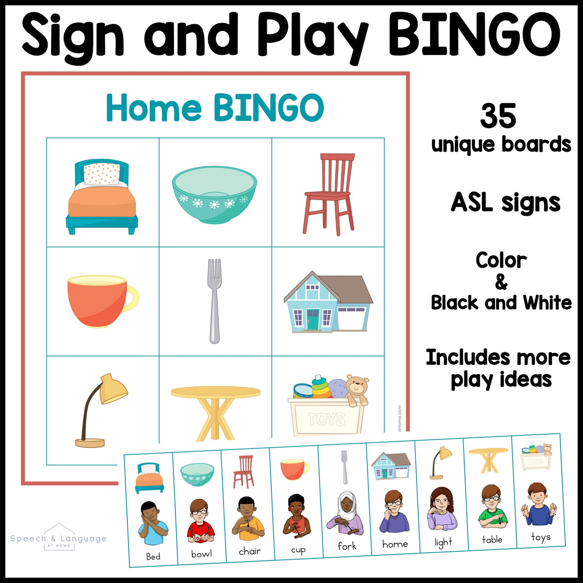 Home Sign and Say Bingo