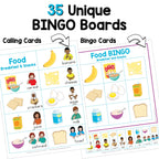 Food Breakfast and Snacks Sign and Say Bingo