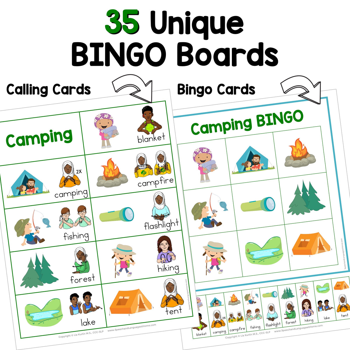 Camping Sign and Say Bingo