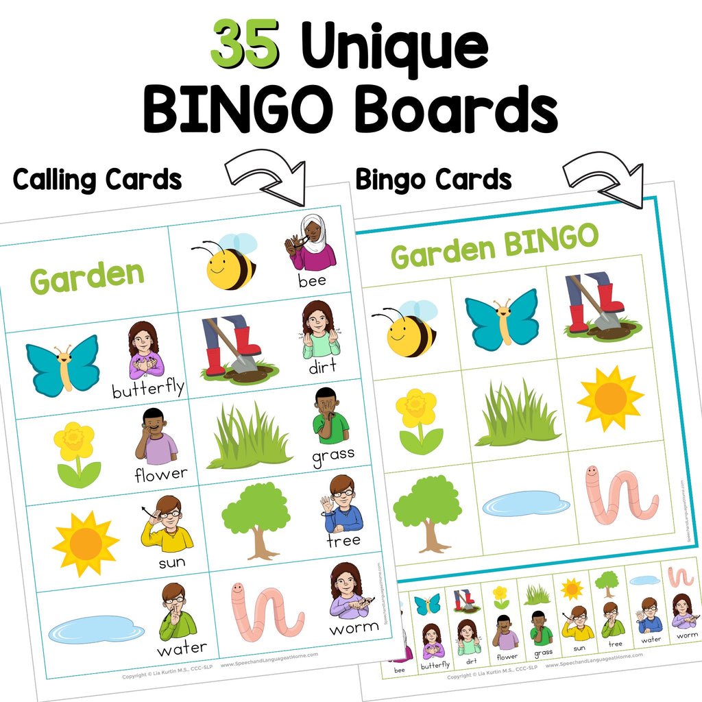 Garden Sign and Say Bingo