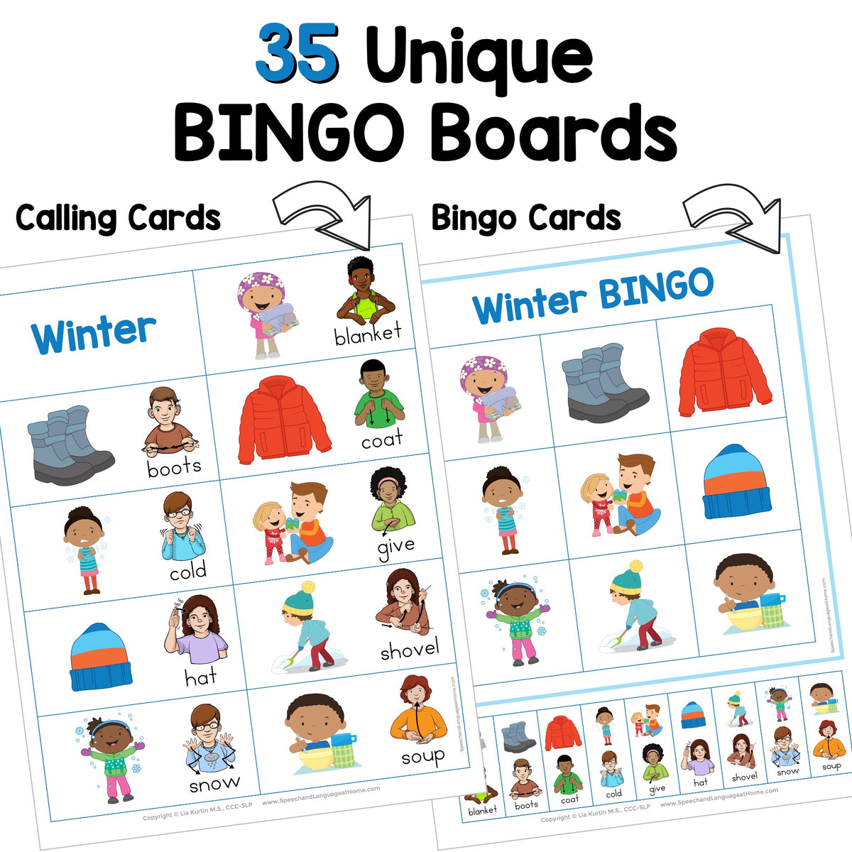 Winter Sign and Say Bingo