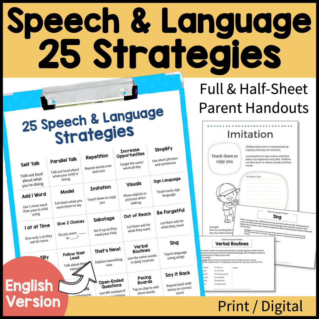 25 Speech and Language Parent Handouts (English)