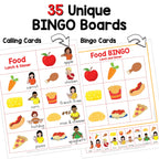 Food Lunch and Dinner Sign and Say Bingo