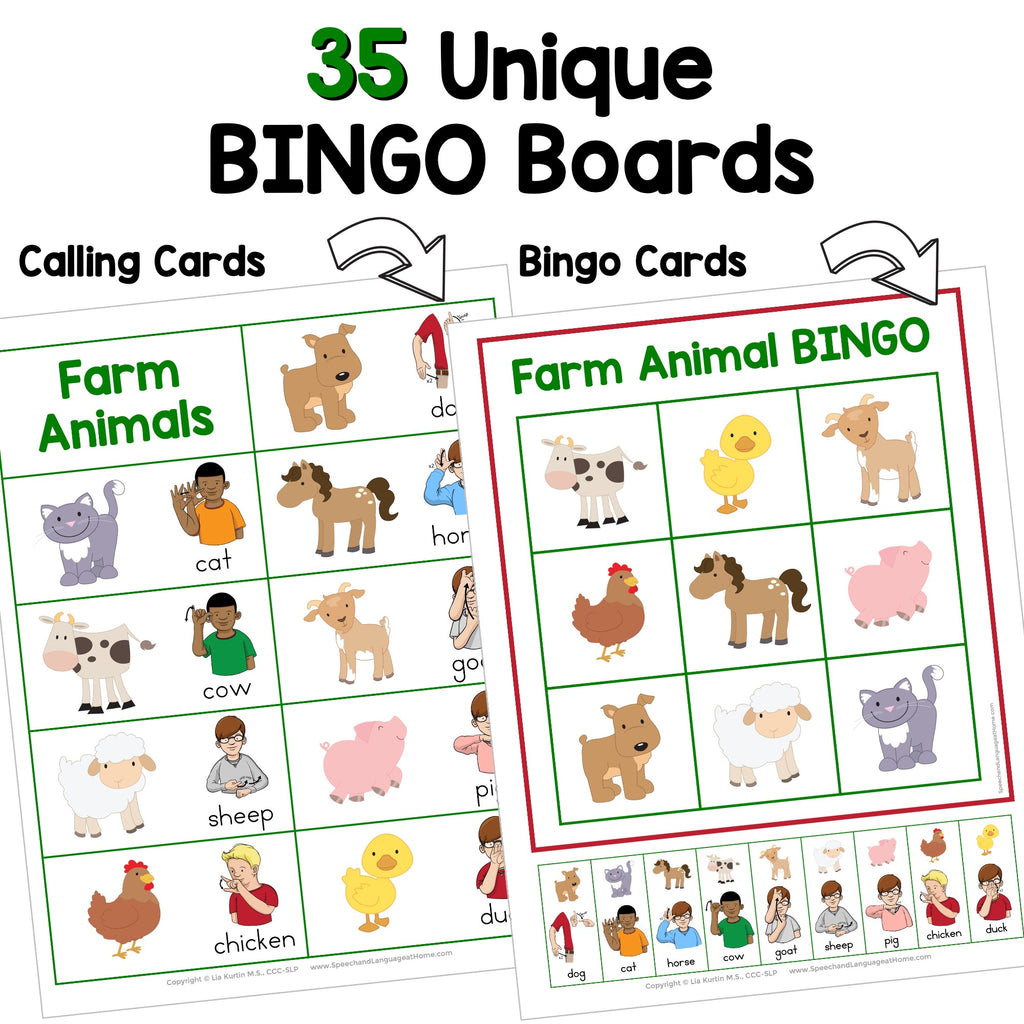 Farm Sign and Say Bingo