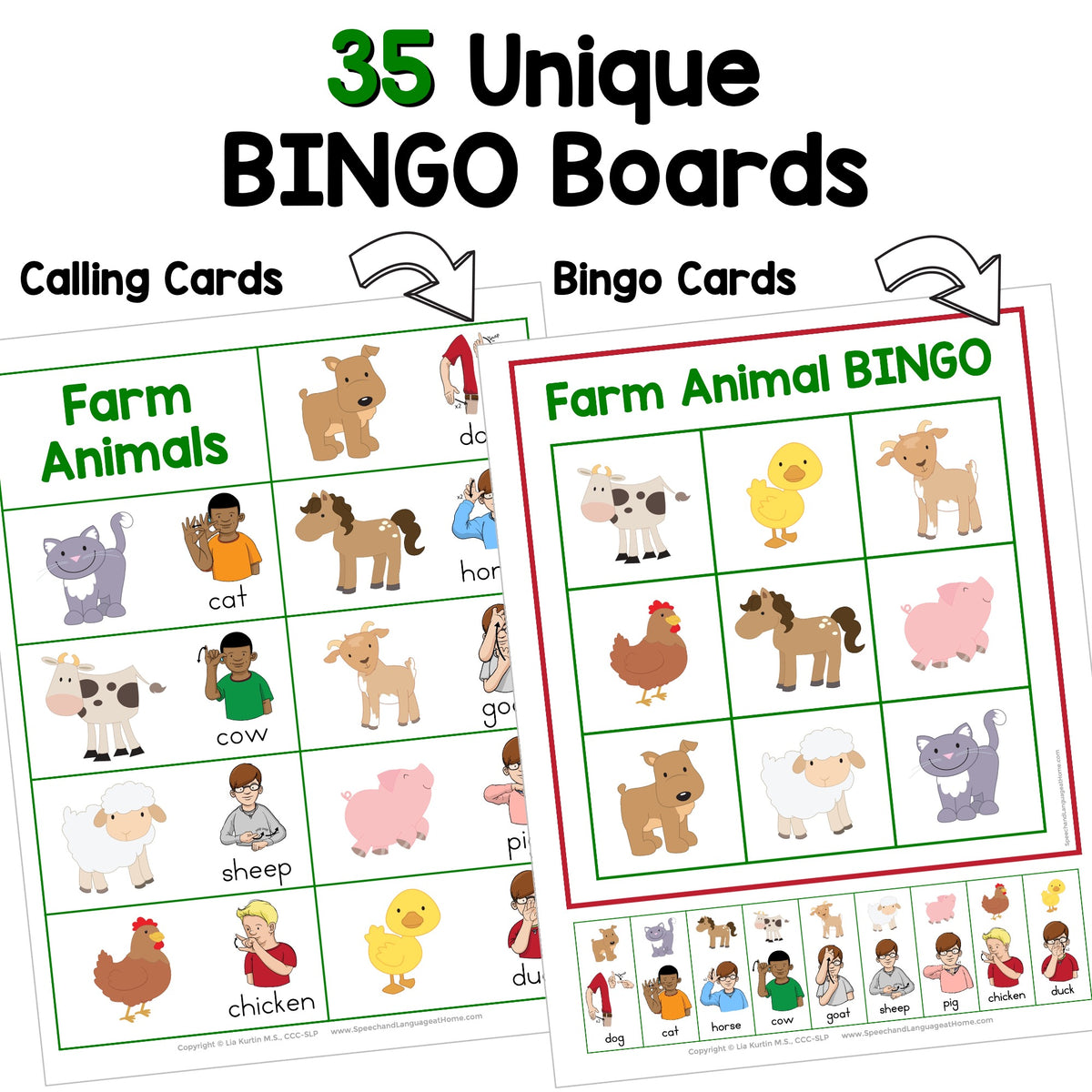 Farm Sign and Say Bingo