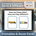 Same and Different Task Cards