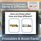 Same and Different Task Cards