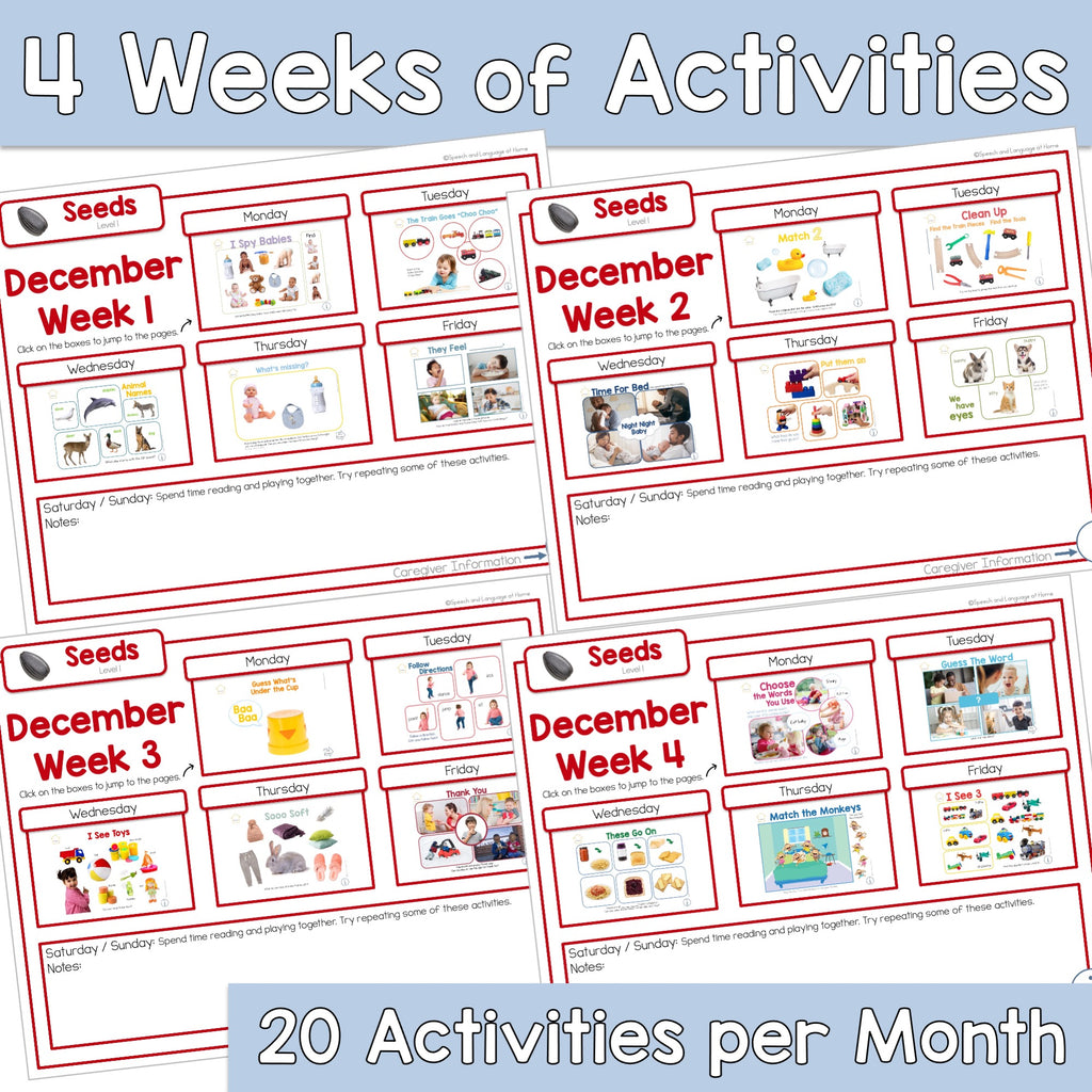 December Early Intervention Activities