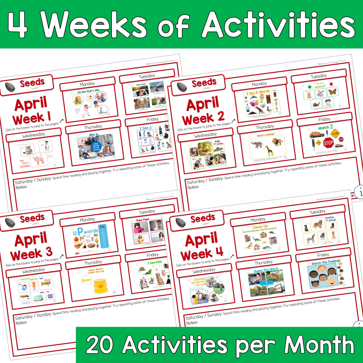 April Early Intervention Activities