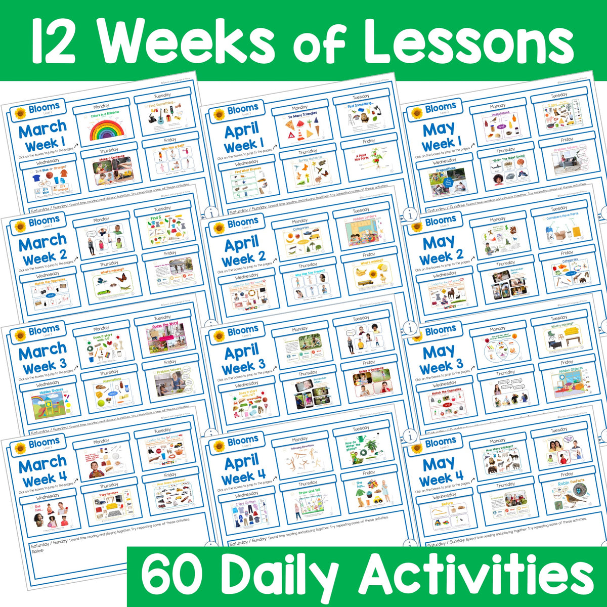 Spring Kindergarten Speech Therapy Activities