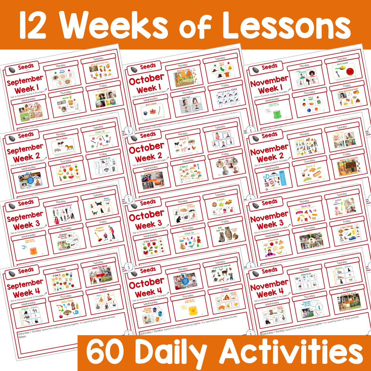 Fall Early Intervention Speech Therapy Activities