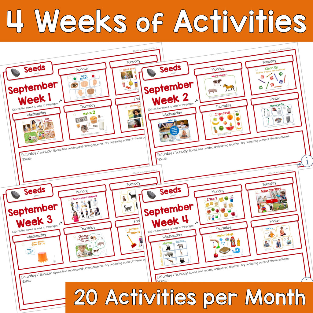 September Early Intervention Activities