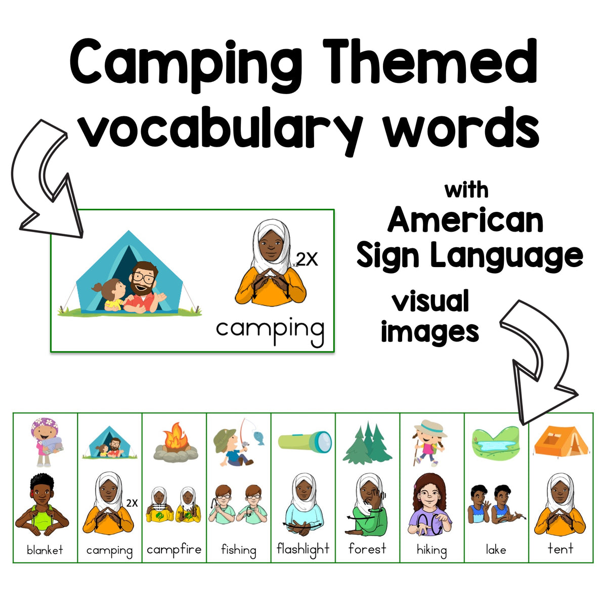Camping Sign and Say Bingo