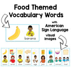 Food Breakfast and Snacks Sign and Say Bingo