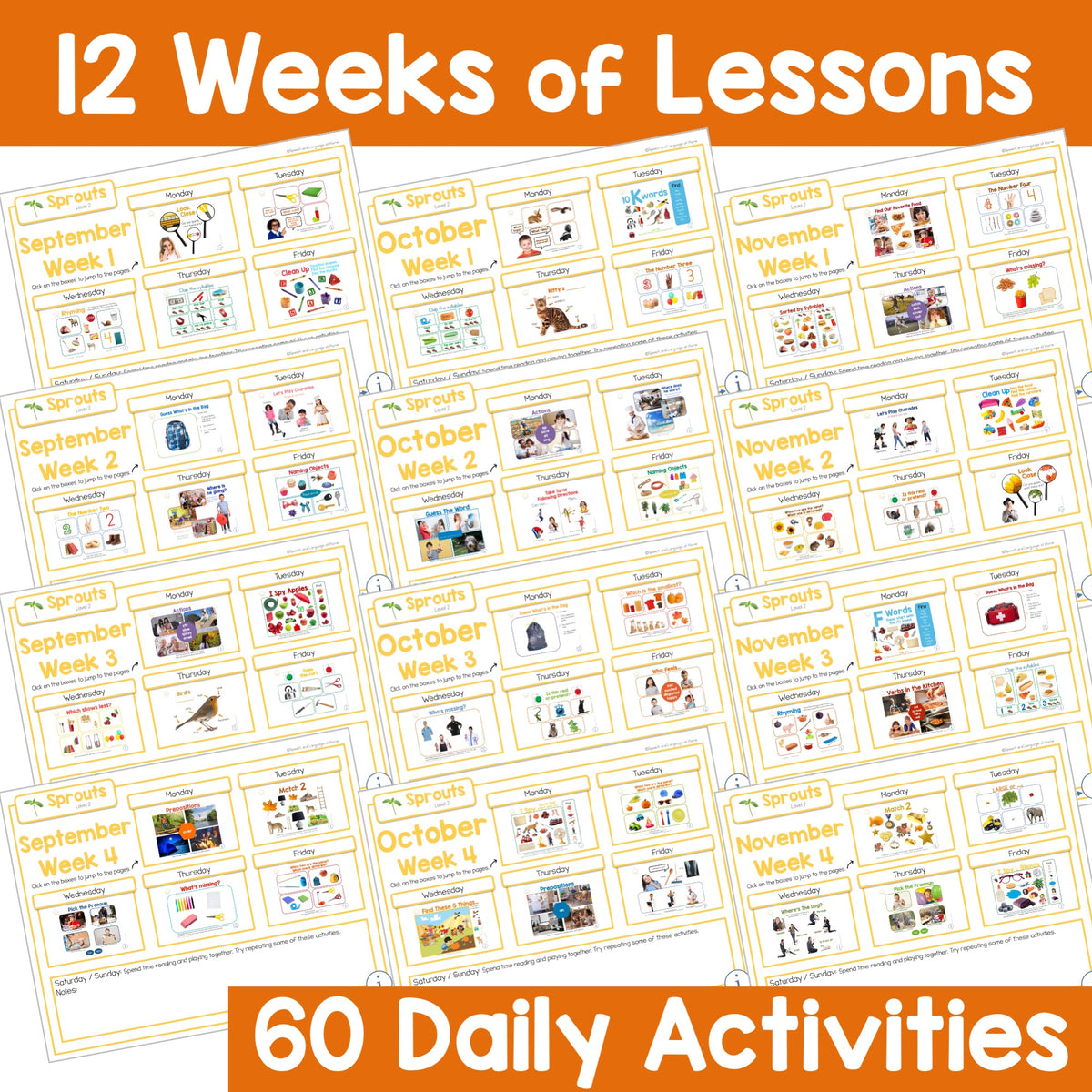Fall Preschool Speech Therapy Activities