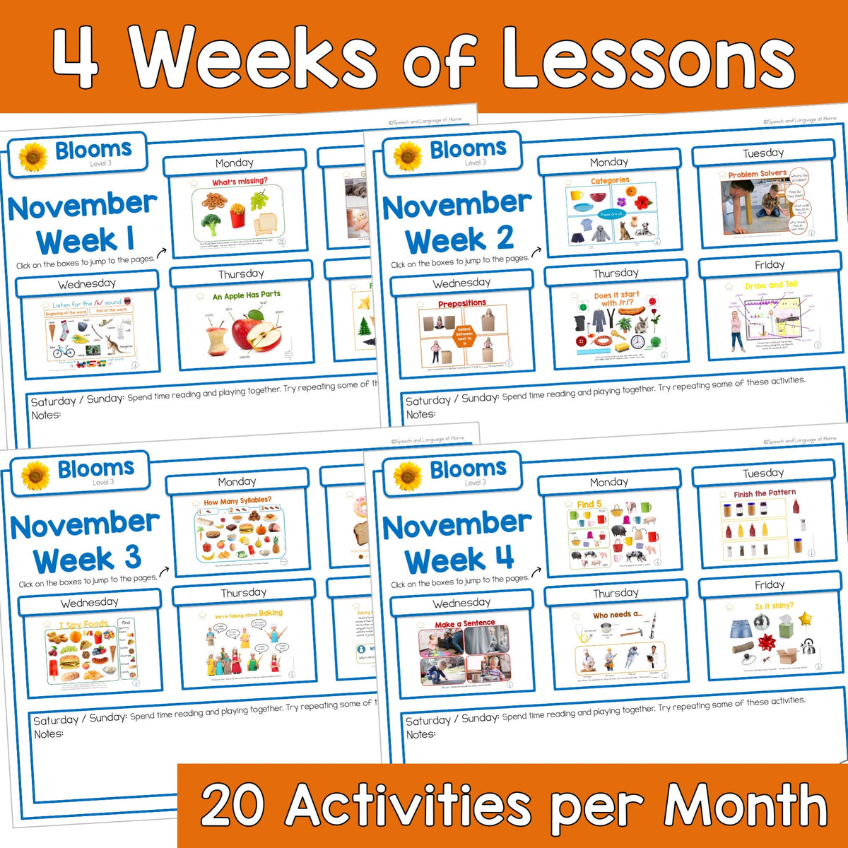 November Activities K-1