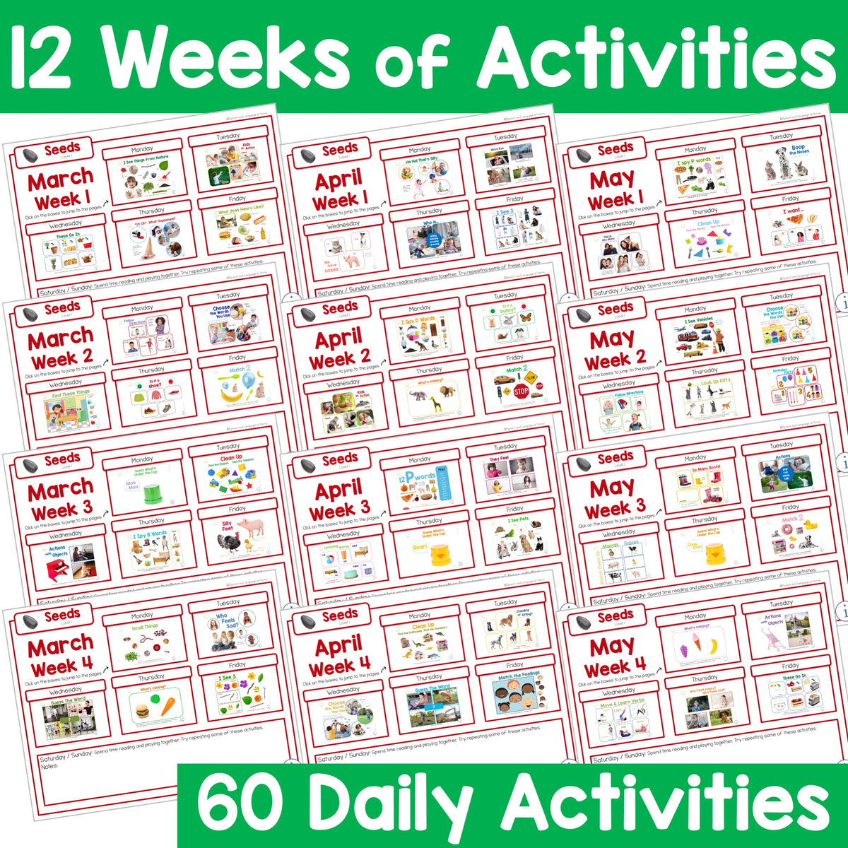 Spring Early Intervention Speech Therapy Activities